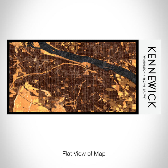 Rendered View of Kennewick Washington Map on 17oz Stainless Steel Insulated Bottle with printed ember style map