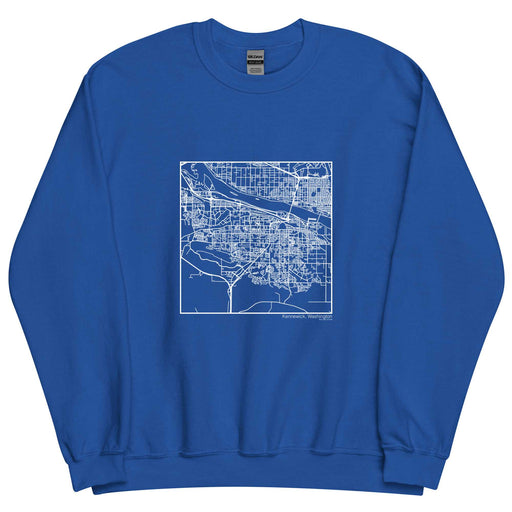 Kennewick Washington  Map Unisex Crewneck Sweater with City inscription in Royal Blue