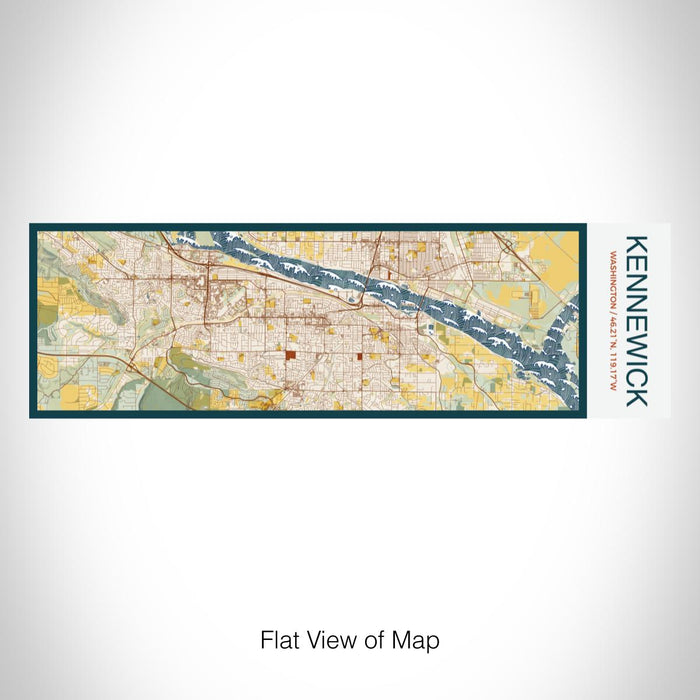 Rendered View of Kennewick Washington Map on 10oz Stainless Steel Insulated Cup in Woodblock with Sliding Lid