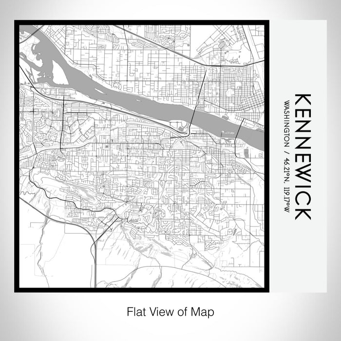 Rendered View of Kennewick Washington Map on 17oz Stainless Steel Insulated Tumbler in Classic Map Style