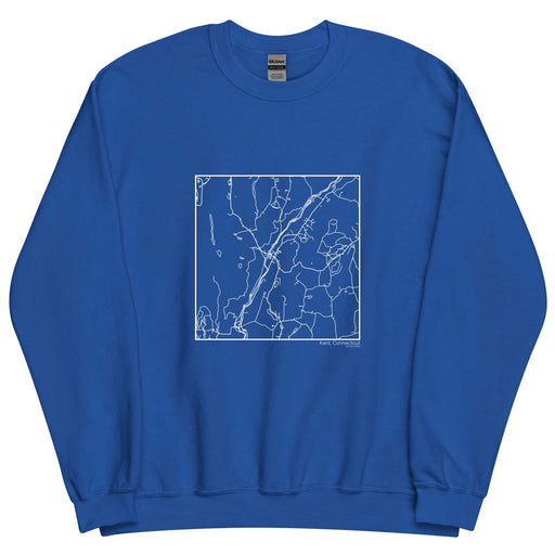 Kent Connecticut  Map Unisex Crewneck Sweater with City inscription in Royal Blue