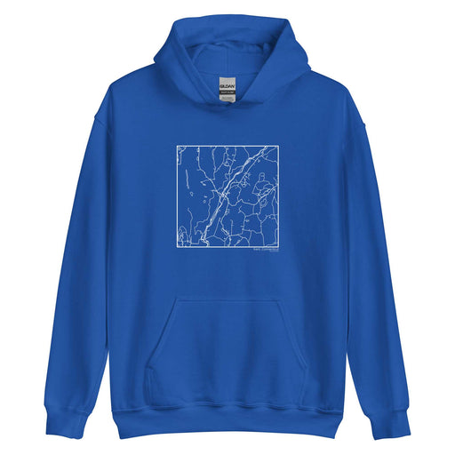 Kent Connecticut  Map Unisex Hoodie Sweater with City inscription in Royal Blue