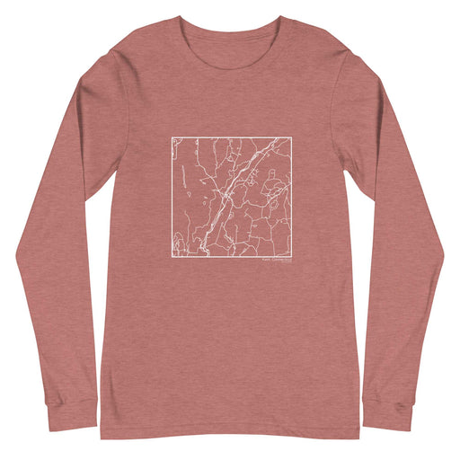 Kent Connecticut  Map Unisex Long-Sleeve T-shirt with City inscription in Heather Mauve