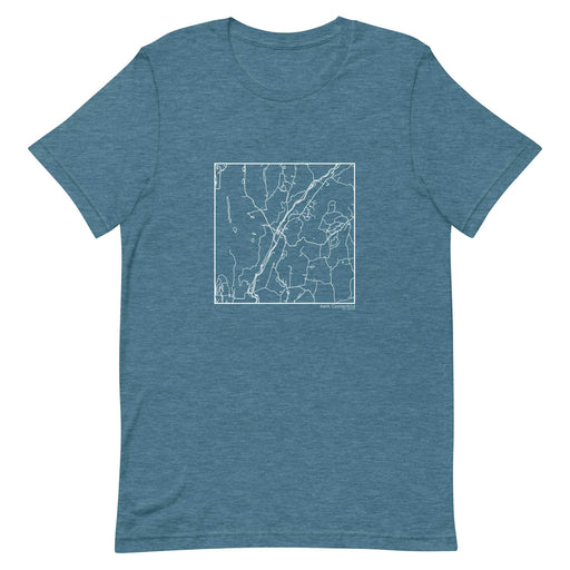 Kent Connecticut  Map Unisex T-Shirt with City inscription in Heather Teal