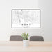 24x36 Kent Washington Map Print Lanscape Orientation in Classic Style Behind 2 Chairs Table and Potted Plant