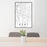 24x36 Kent Washington Map Print Portrait Orientation in Classic Style Behind 2 Chairs Table and Potted Plant