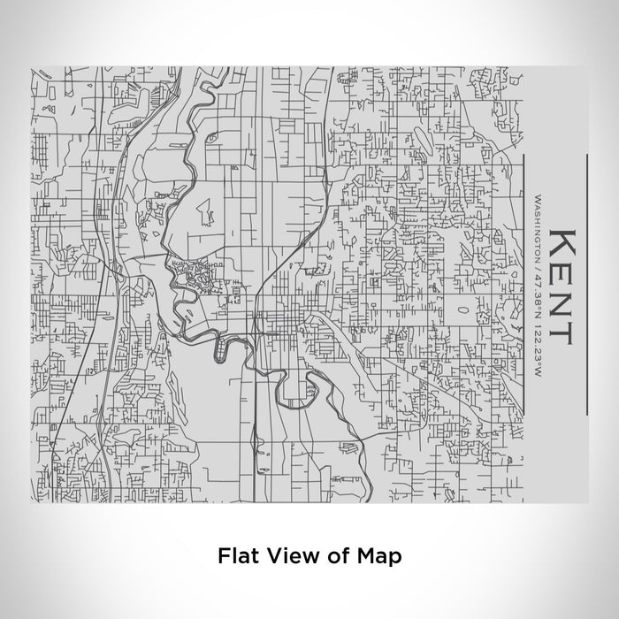 Rendered View of Kent Washington Map Engraving on 20oz Stainless Steel Insulated Bottle with Bamboo Top