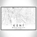 Kent Washington Map Print Landscape Orientation in Classic Style With Shaded Background