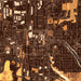 Kent Washington Map Print in Ember Style Zoomed In Close Up Showing Details