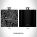 Rendered View of Kent Washington Map Engraving on 6oz Stainless Steel Flask in Black