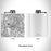 Rendered View of Kent Washington Map Engraving on 6oz Stainless Steel Flask in White