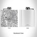 Rendered View of Kent Washington Map Engraving on 6oz Stainless Steel Flask in White