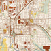 Kent Washington Map Print in Woodblock Style Zoomed In Close Up Showing Details