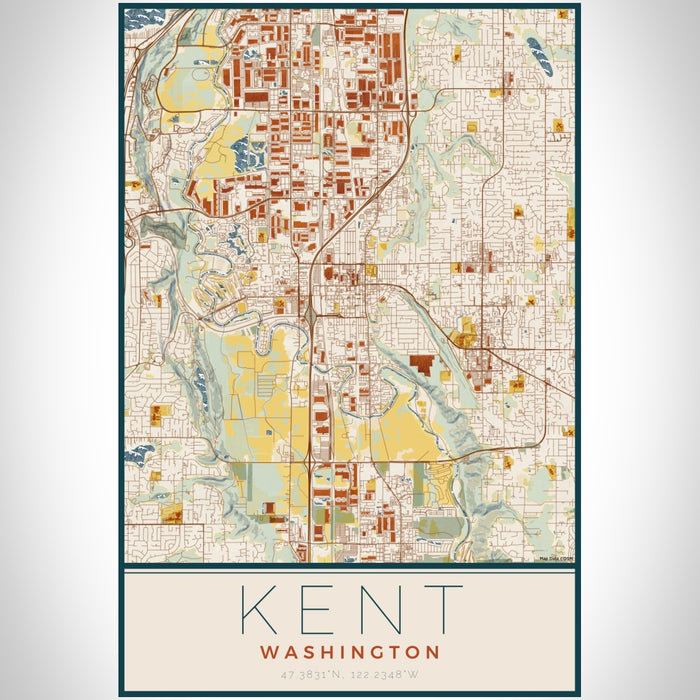 Kent Wa Kent - Washington Map Print in Woodblock — JACE Maps