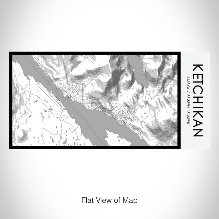 Rendered View of Ketchikan Alaska Map on 17oz Stainless Steel Insulated Bottle with printed classic style map
