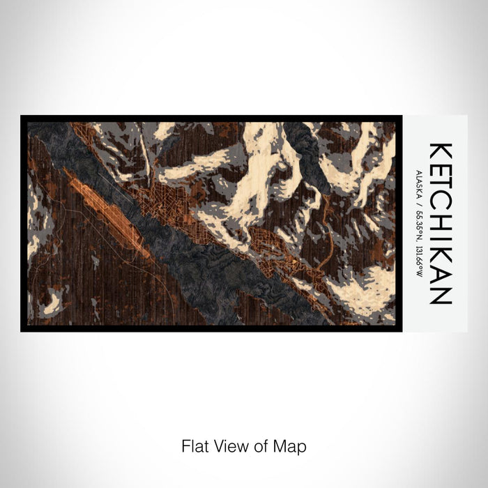 Rendered View of Ketchikan Alaska Map on 17oz Stainless Steel Insulated Bottle with printed ember style map