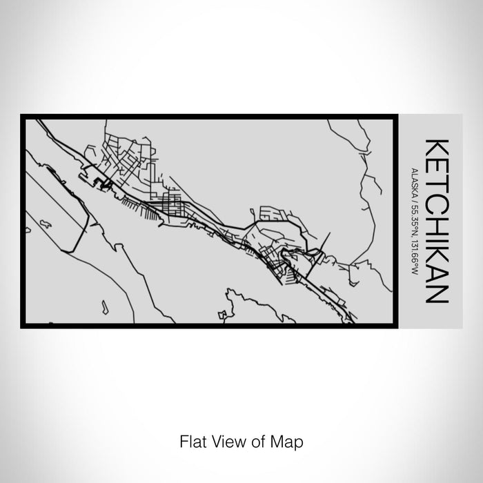 Rendered View of Ketchikan Alaska Map on 17oz Stainless Steel Insulated Cola Bottle in Stainless