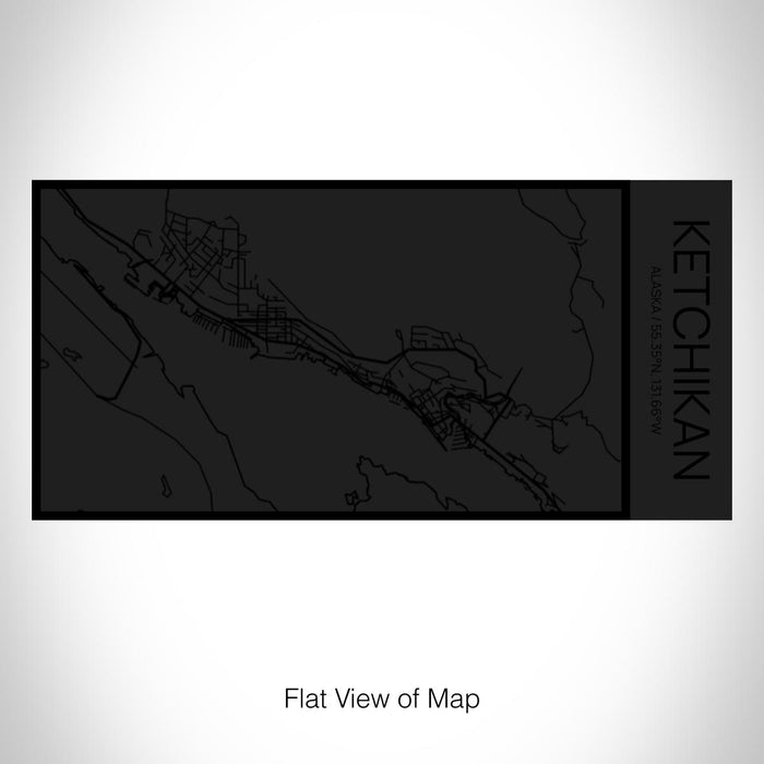 Rendered View of Ketchikan Alaska Map on 17oz Stainless Steel Insulated Cola Bottle in Stainless in Matte Black
