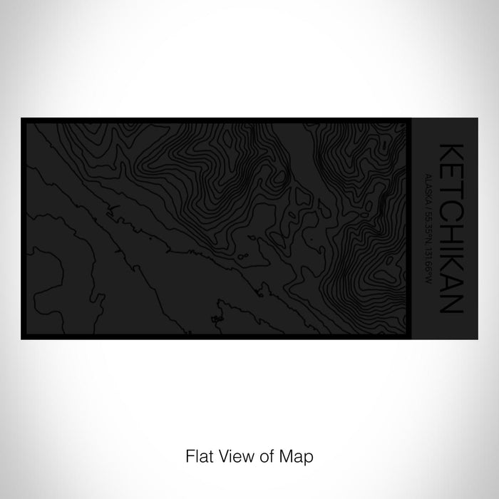 Rendered View of Ketchikan Alaska Map on 17oz Stainless Steel Insulated Cola Bottle in Stainless in Matte Black