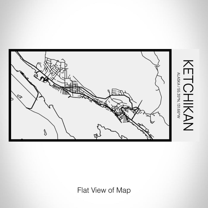Rendered View of Ketchikan Alaska Map on 17oz Stainless Steel Insulated Cola Bottle in Stainless in Matte White
