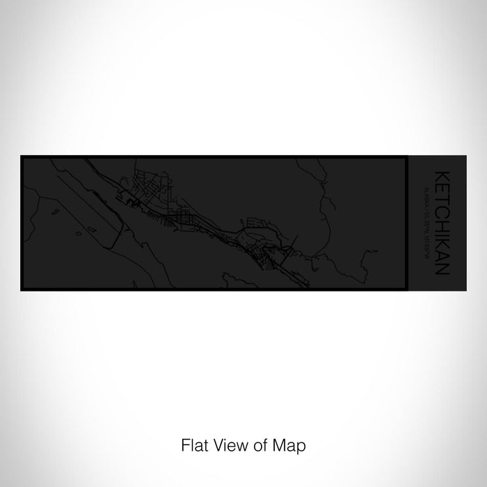 Rendered View of Ketchikan Alaska Map on 10oz Stainless Steel Insulated Cup in Matte Black with Sliding Lid