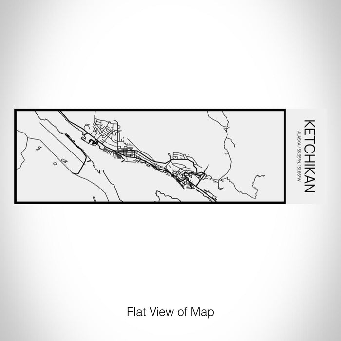 Rendered View of Ketchikan Alaska Map on 10oz Stainless Steel Insulated Cup in Matte White with Sliding Lid