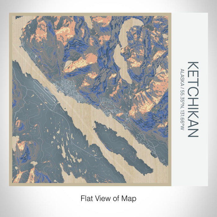 Rendered View of Ketchikan Alaska Map on 17oz Stainless Steel Insulated Tumbler in Afternoon Map Style