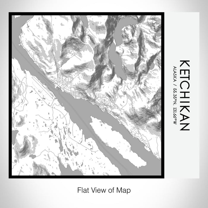 Rendered View of Ketchikan Alaska Map on 17oz Stainless Steel Insulated Tumbler in Classic Map Style