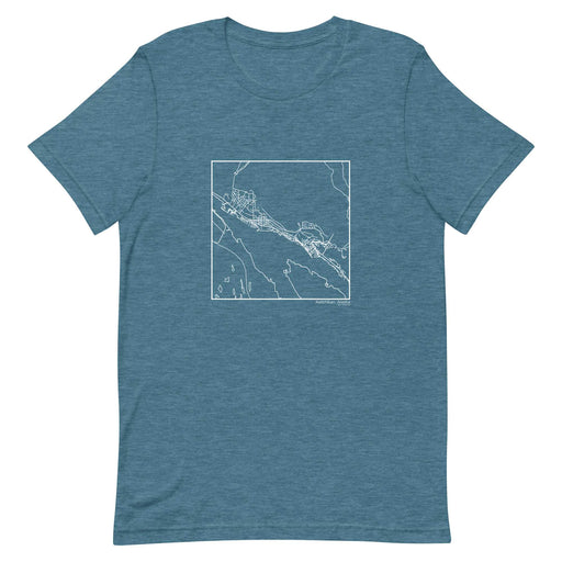Ketchikan Alaska  Map Unisex T-Shirt with City inscription in Heather Teal