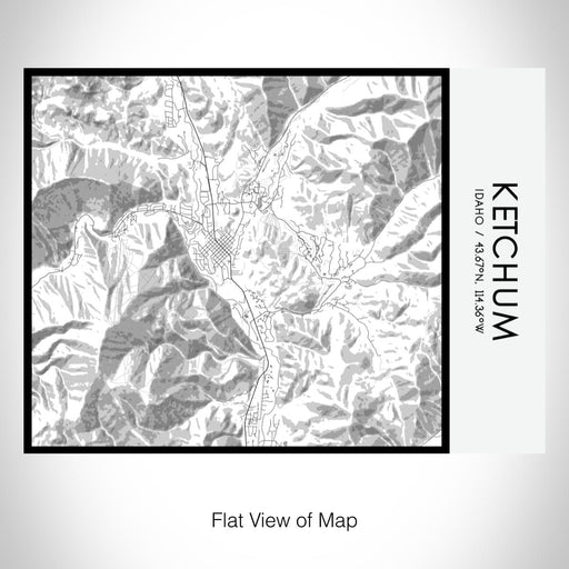 Rendered View of Ketchum Idaho Map on 20oz Stainless Steel Insulated Bottle with Bamboo Top with printed classic style map