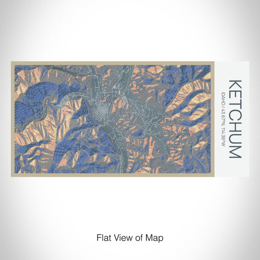 Rendered View of Ketchum Idaho Map on 17oz Stainless Steel Insulated Bottle with printed afternoon style map