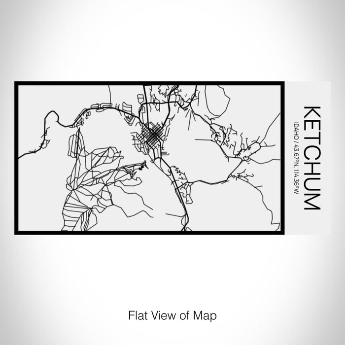 Rendered View of Ketchum Idaho Map on 17oz Stainless Steel Insulated Cola Bottle in Stainless in Matte White