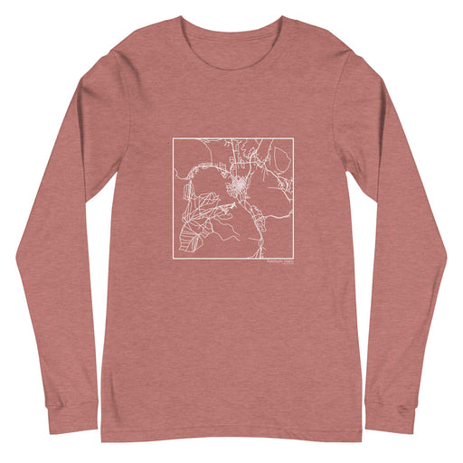 Ketchum Idaho  Map Unisex Long-Sleeve T-shirt with City inscription in Heather Mauve