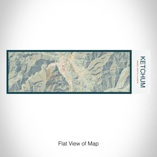 Rendered View of Ketchum Idaho Map on 10oz Stainless Steel Insulated Cup in Woodblock with Sliding Lid