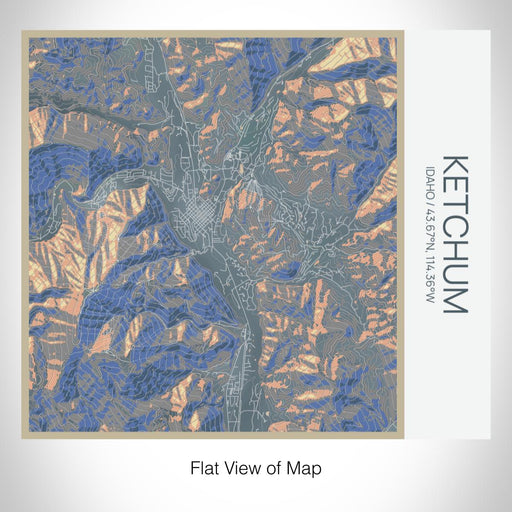 Rendered View of Ketchum Idaho Map on 17oz Stainless Steel Insulated Tumbler in Afternoon Map Style