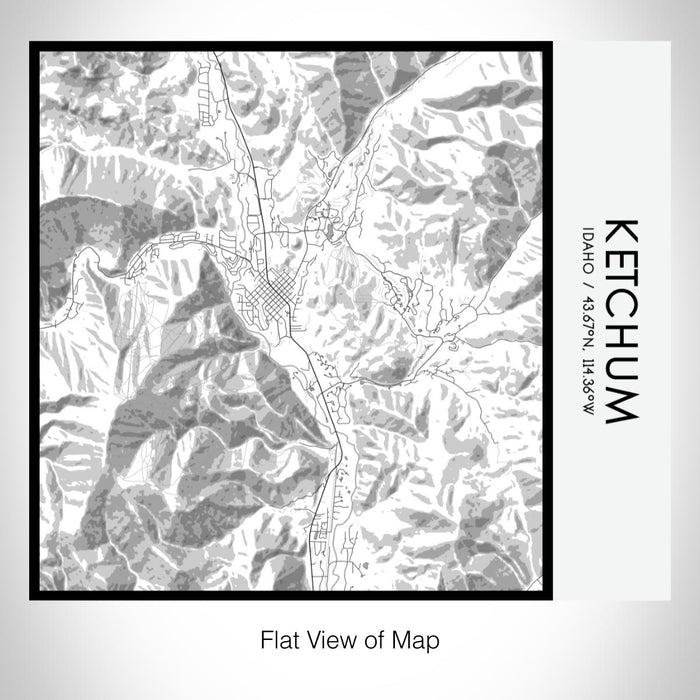 Rendered View of Ketchum Idaho Map on 17oz Stainless Steel Insulated Tumbler in Classic Map Style