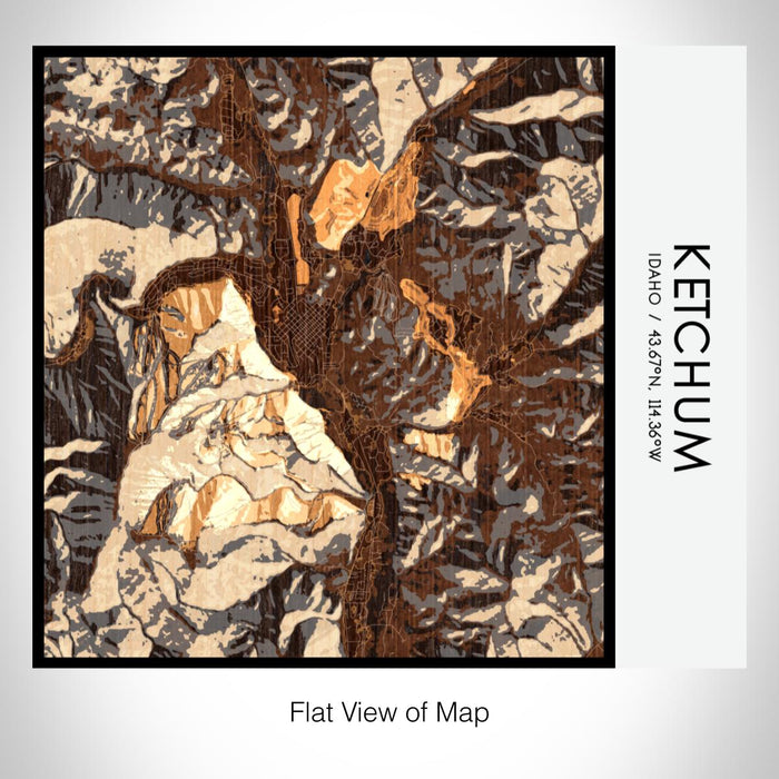Rendered View of Ketchum Idaho Map on 17oz Stainless Steel Insulated Tumbler in Ember Map Style