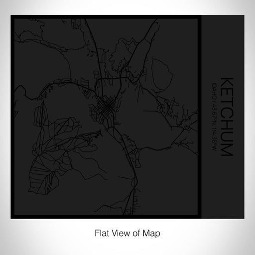 Rendered View of Ketchum Idaho Map on 17oz Stainless Steel Insulated Tumbler in Matte Black with Tactile Lines