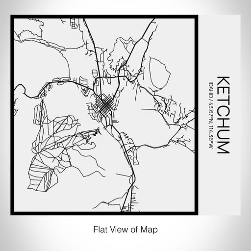 Rendered View of Ketchum Idaho Map on 17oz Stainless Steel Insulated Tumbler in Matte White with Tactile Lines