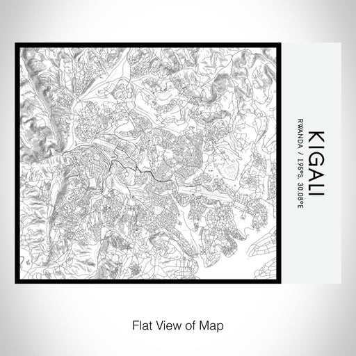 Rendered View of Kigali Rwanda Map on 20oz Stainless Steel Insulated Bottle with Bamboo Top with printed classic style map