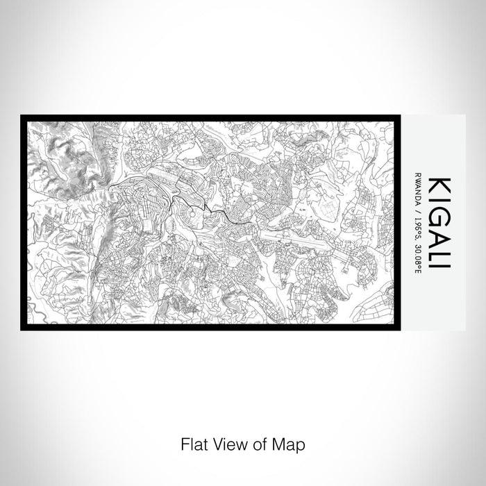 Rendered View of Kigali Rwanda Map on 17oz Stainless Steel Insulated Bottle with printed classic style map