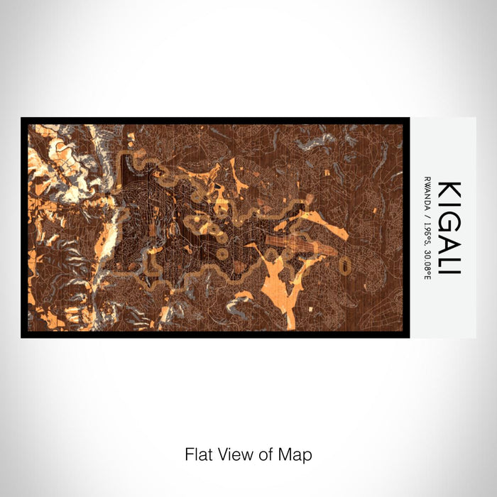 Rendered View of Kigali Rwanda Map on 17oz Stainless Steel Insulated Bottle with printed ember style map