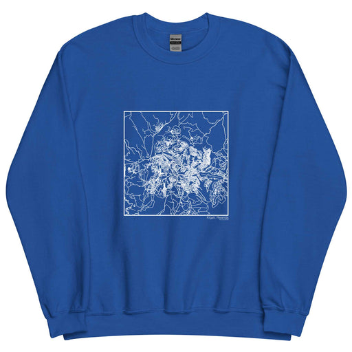 Kigali Rwanda  Map Unisex Crewneck Sweater with City inscription in Royal Blue