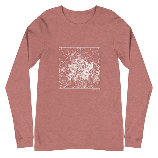 Kigali Rwanda  Map Unisex Long-Sleeve T-shirt with City inscription in Heather Mauve