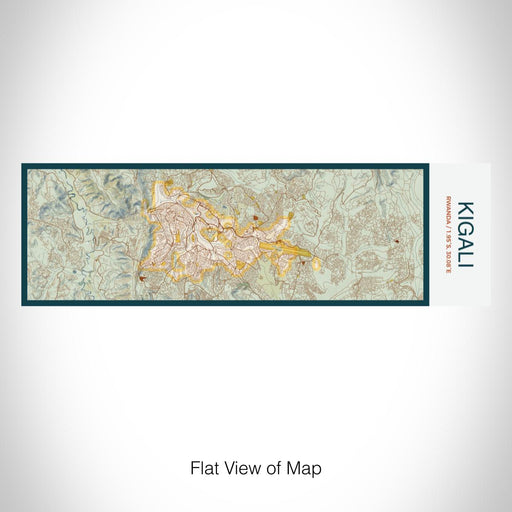Rendered View of Kigali Rwanda Map on 10oz Stainless Steel Insulated Cup in Woodblock with Sliding Lid
