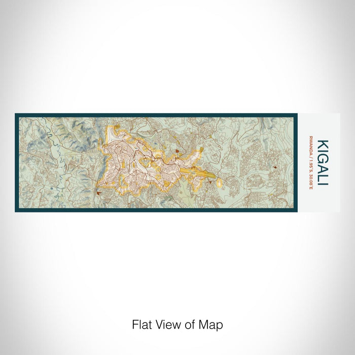 Rendered View of Kigali Rwanda Map on 10oz Stainless Steel Insulated Cup in Woodblock with Sliding Lid