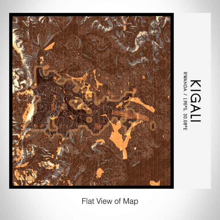 Rendered View of Kigali Rwanda Map on 17oz Stainless Steel Insulated Tumbler in Ember Map Style
