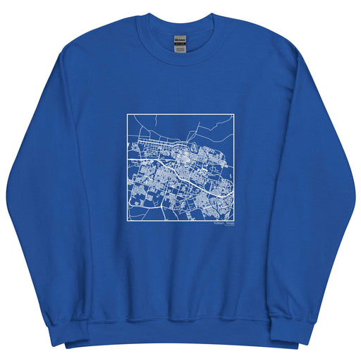 Killeen Texas  Map Unisex Crewneck Sweater with City inscription in Royal Blue