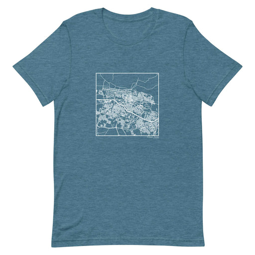 Killeen Texas  Map Unisex T-Shirt with City inscription in Heather Teal