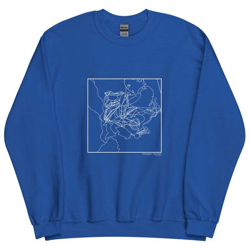 Killington Vermont  Map Unisex Crewneck Sweater with City inscription in Royal Blue
